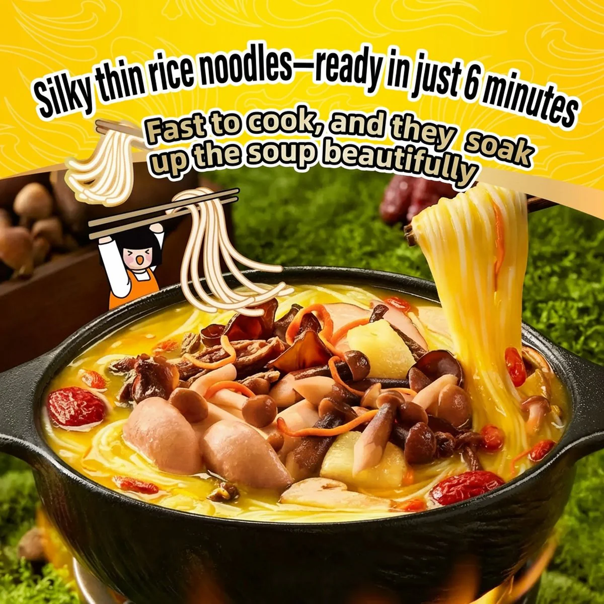 Man Xiaobao Matsutake Chicken Soup Rice Noodles 287.5g - Image 3