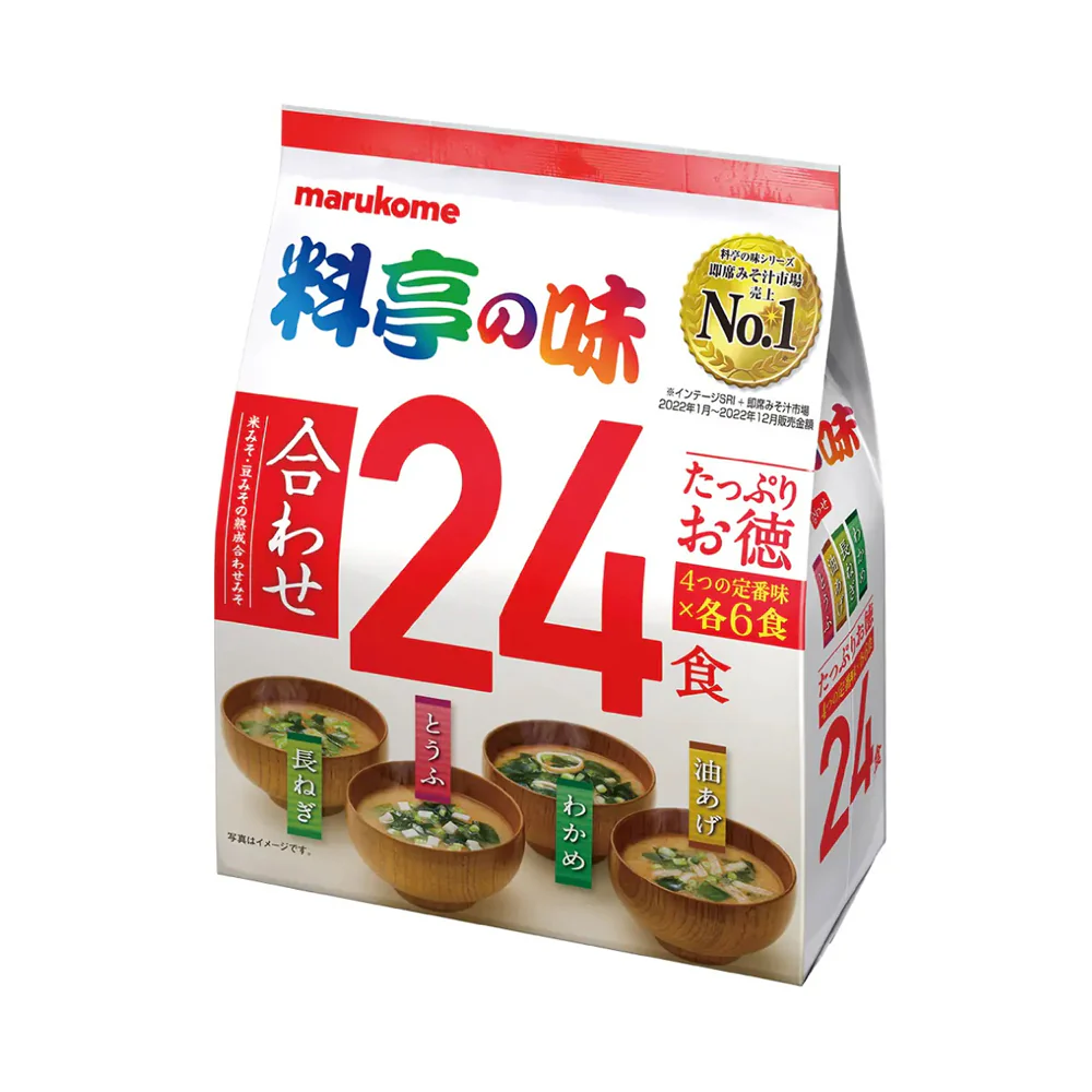 Marukome Instant Miso Soup Assortment - 4 Flavors, 24 Servings, 432g