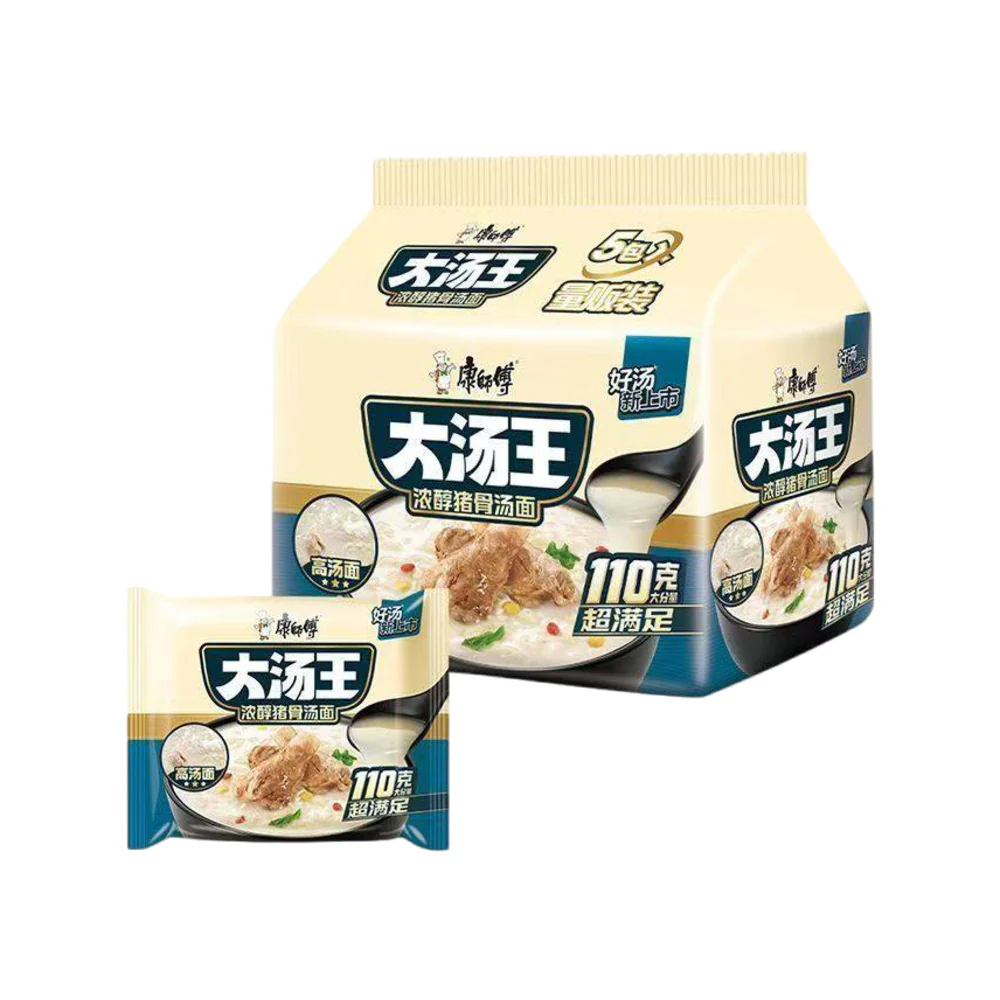 Master Kong Big Soup King Rich Pork Bone Instant Noodles 138g x 5 Pack