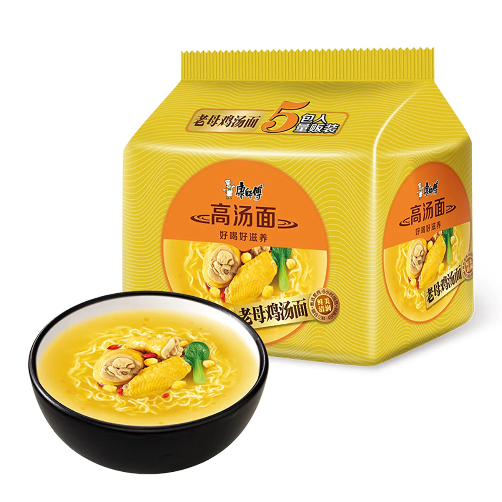 Master Kong Classic Broth Noodles - Old Hen Soup Noodles, 104g x 5 Packs