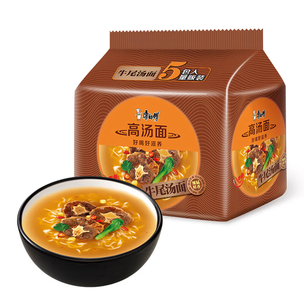 Master Kong Classic Broth Noodles - Oxtail Soup Flavor, 105g x 5 Packs