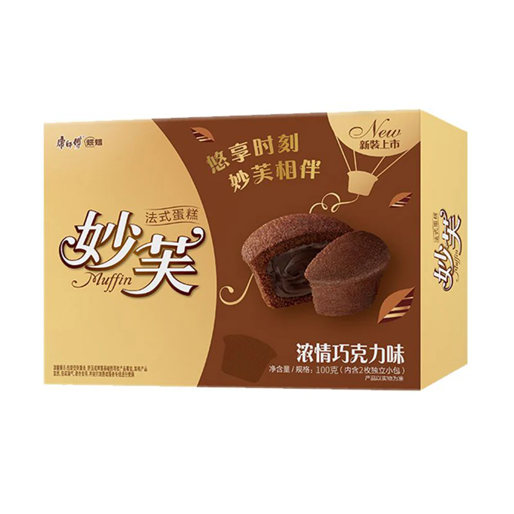 Master Kong French Muffin Cake - Rich Chocolate Flavor, 2 Pieces, 100g