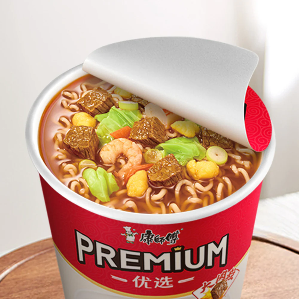 Master Kong Premium Braised Beef Instant Cup Noodles 70g x 12 – Limited Import - Image 2