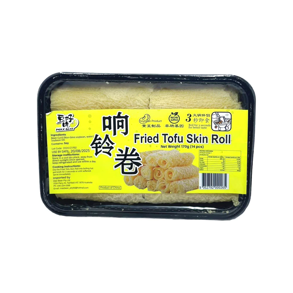 Max Bean Fried Tofu Skin Rolls 170g - Bean Curd Skin Rolls