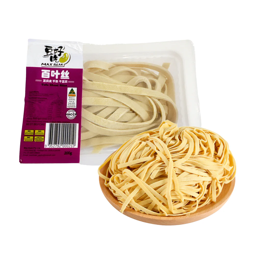 Max Bean Tofu Sheet Slices 200g - Tofu Skin Strips (Baiye)