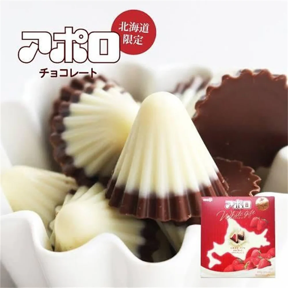 Meiji Hokkaido Limited Edition Strawberry Apollo Chocolates - 144g - Image 4
