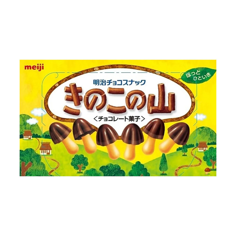Meiji Kinoko no Yama Chocolate Biscuits 66g - Mushroom-Shaped Chocolate Biscuit Snacks