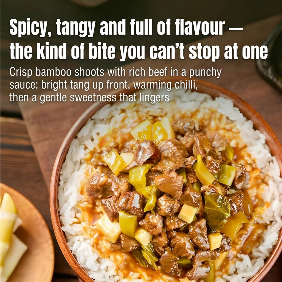 Meishi Miaochu Spicy Rice Topping with Australian Grain-Fed Beef 120g x 8 (Ready to Heat) - Bamboo Shoots & Pickled Mustard Greens – Limited Import - Image 3