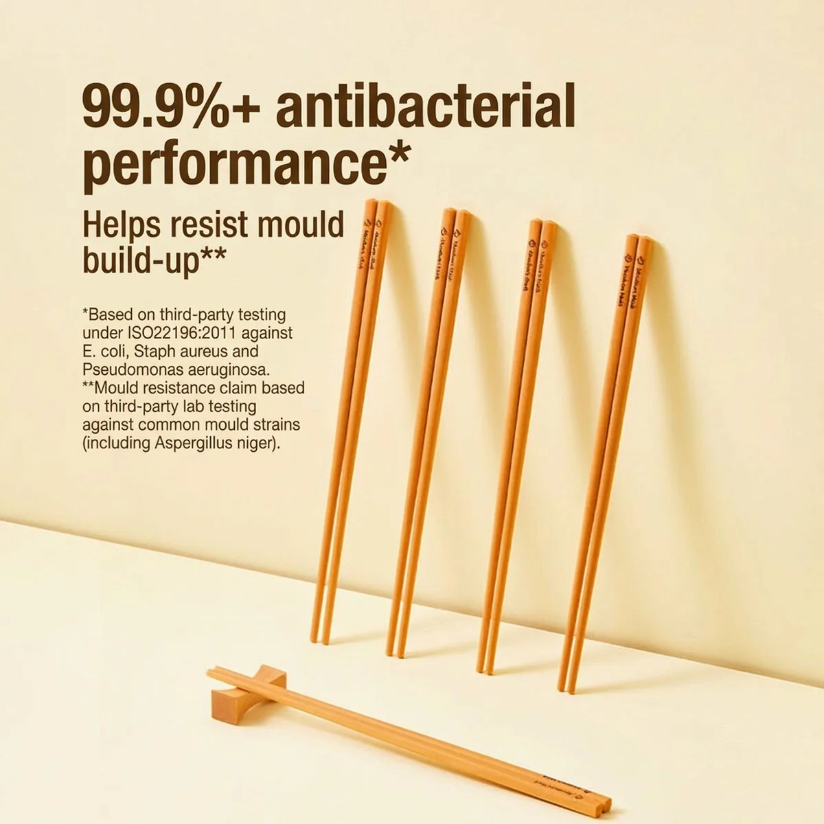 Member’s Mark Antibacterial Pine Wood Fiber Chopsticks, Dishwasher Safe – 22 Pairs (20 + 2 Bonus) - Reusable Chopsticks - Image 3