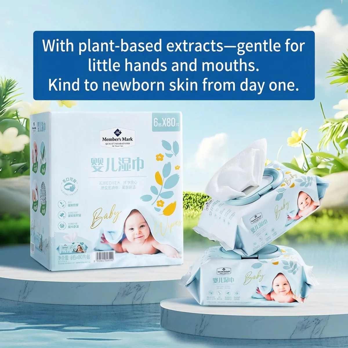 Member's Mark Baby Wipes 80 Sheets x 6 Packs – Limited Import - Image 3