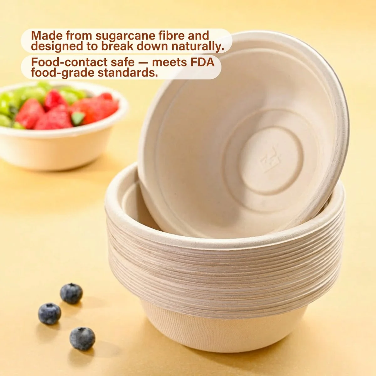 Member's Mark Disposable Natural Kraft Paper Bowls 600 ml (20 oz) – 120 Count - Image 3