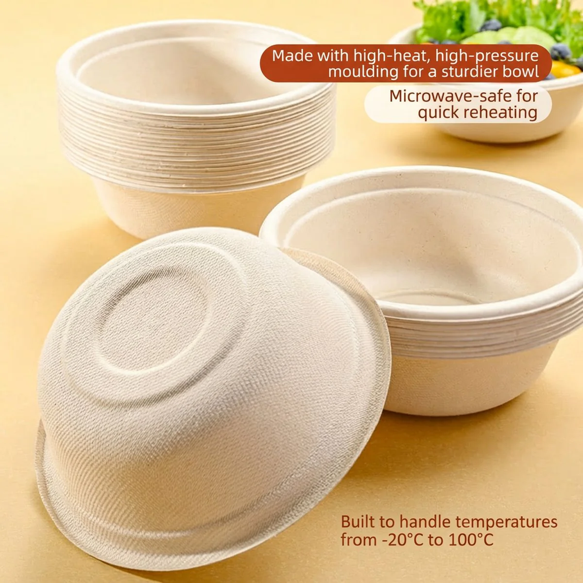 Member's Mark Disposable Natural Kraft Paper Bowls 600 ml (20 oz) – 120 Count - Image 4