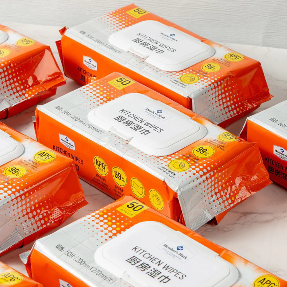 Member's Mark Kitchen Wipes 50 Sheets x 8 Packs (400 Wipes Total) - Antibacterial Degreasing Cleaning Wet Wipes - Image 3