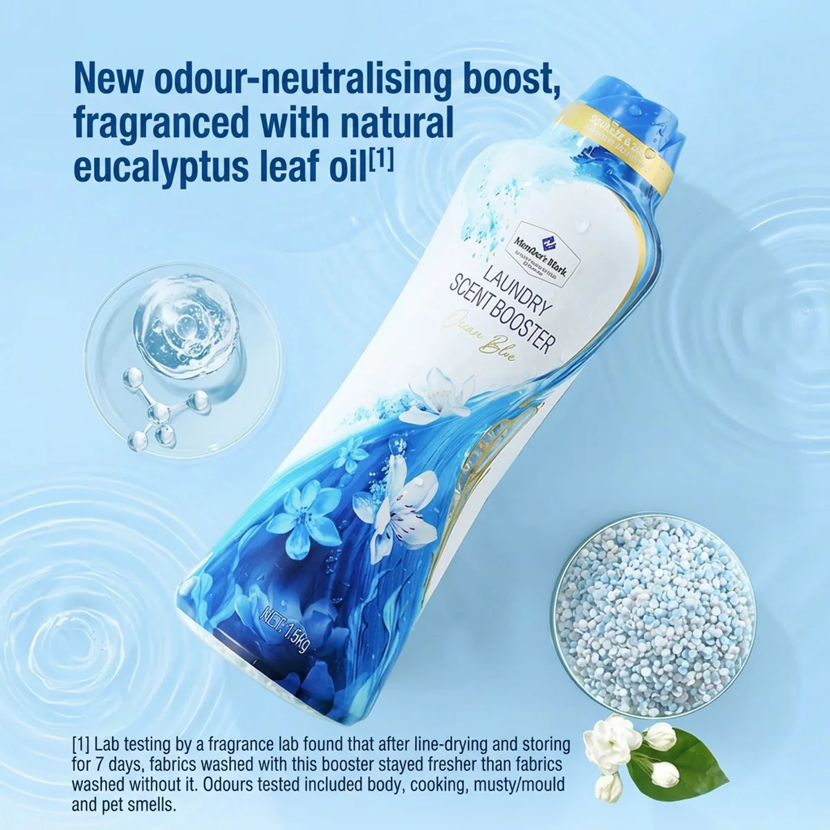 Member's Mark Laundry Scent Booster Beads Ocean Blue 1.5kg – In-Wash Fragrance Beads for Long-Lasting Freshness - Image 2
