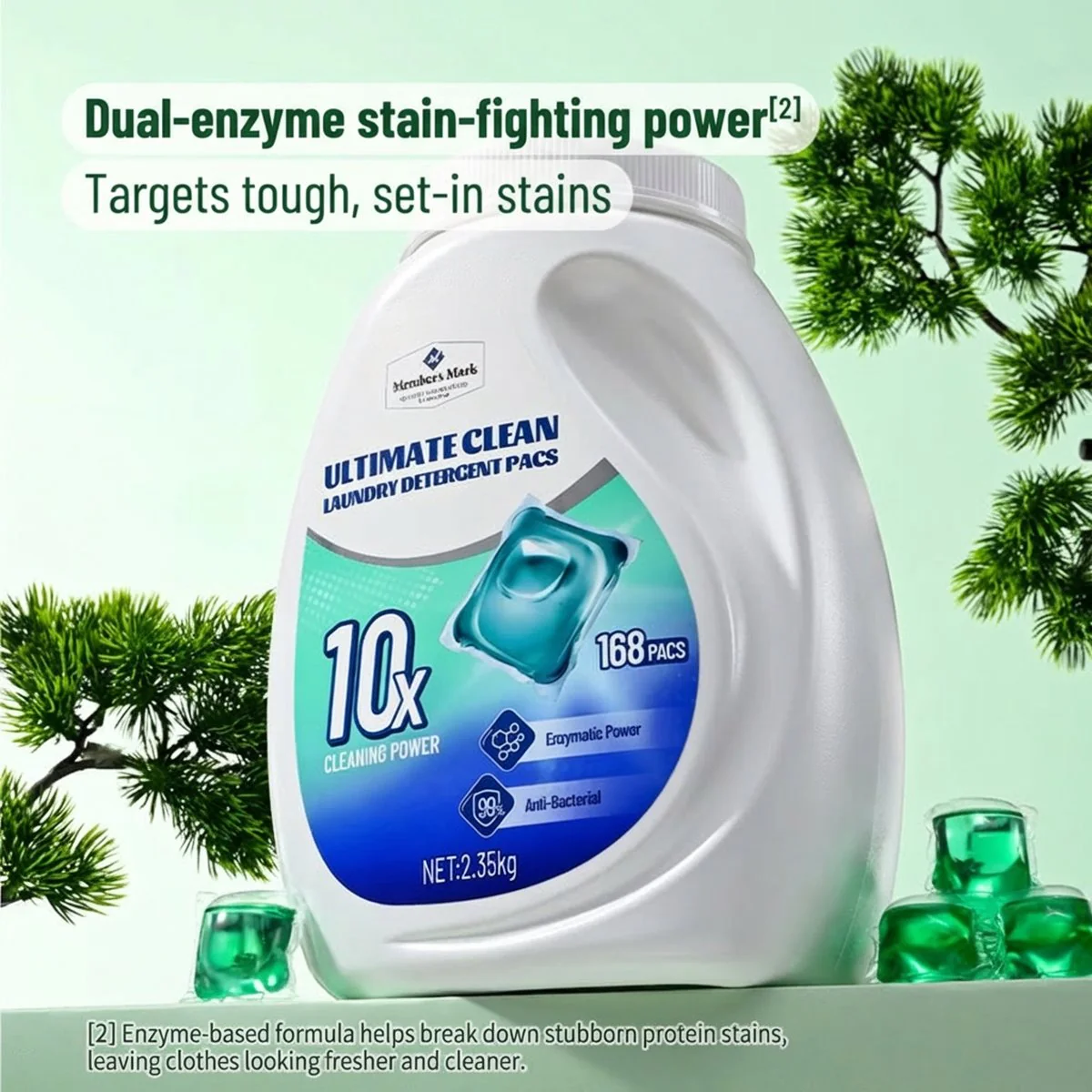 Member's Mark Ultimate Clean Laundry Detergent Pacs – Siberian Fir Scent, 168 Pods (2.35kg) - Image 2
