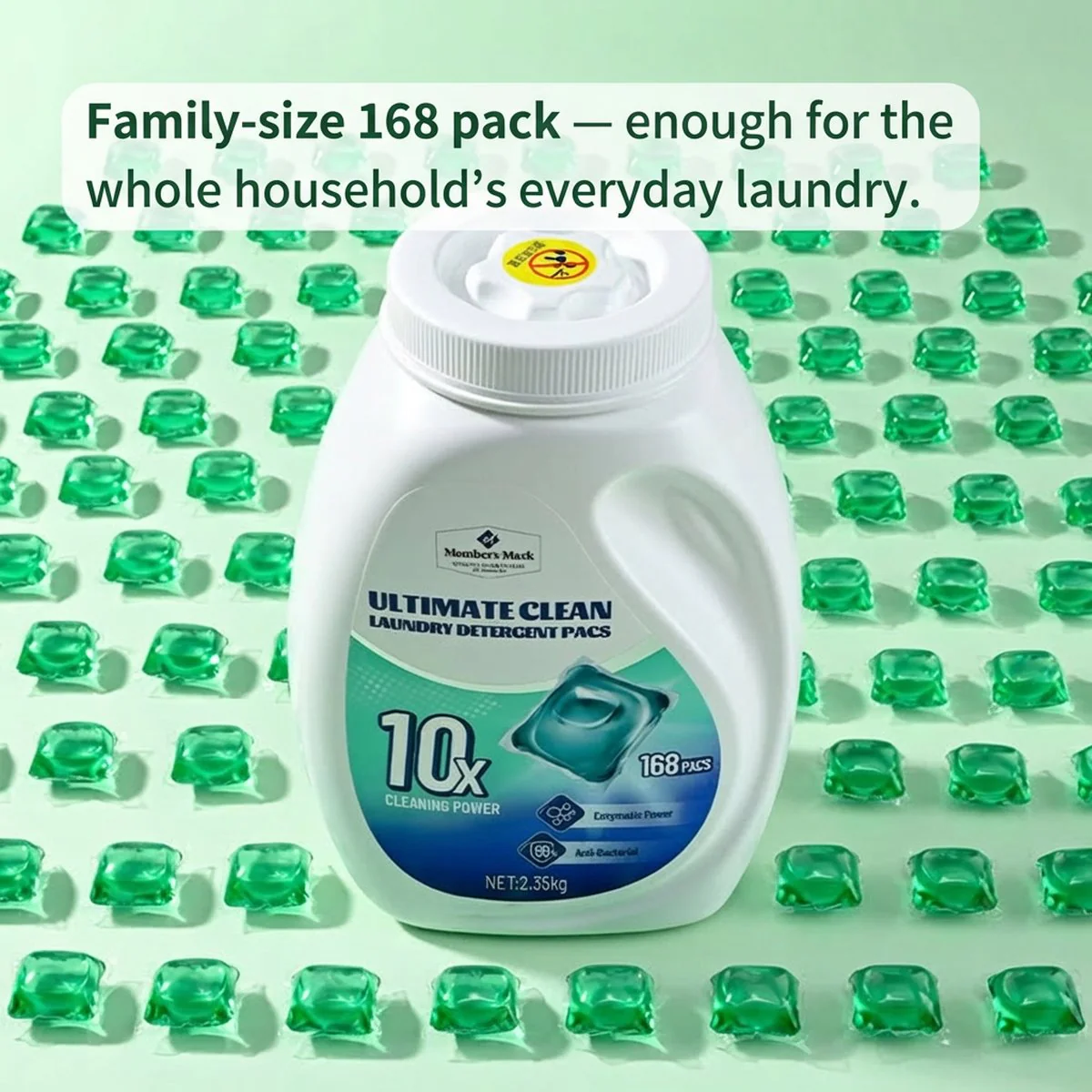 Member's Mark Ultimate Clean Laundry Detergent Pacs – Siberian Fir Scent, 168 Pods (2.35kg) - Image 5