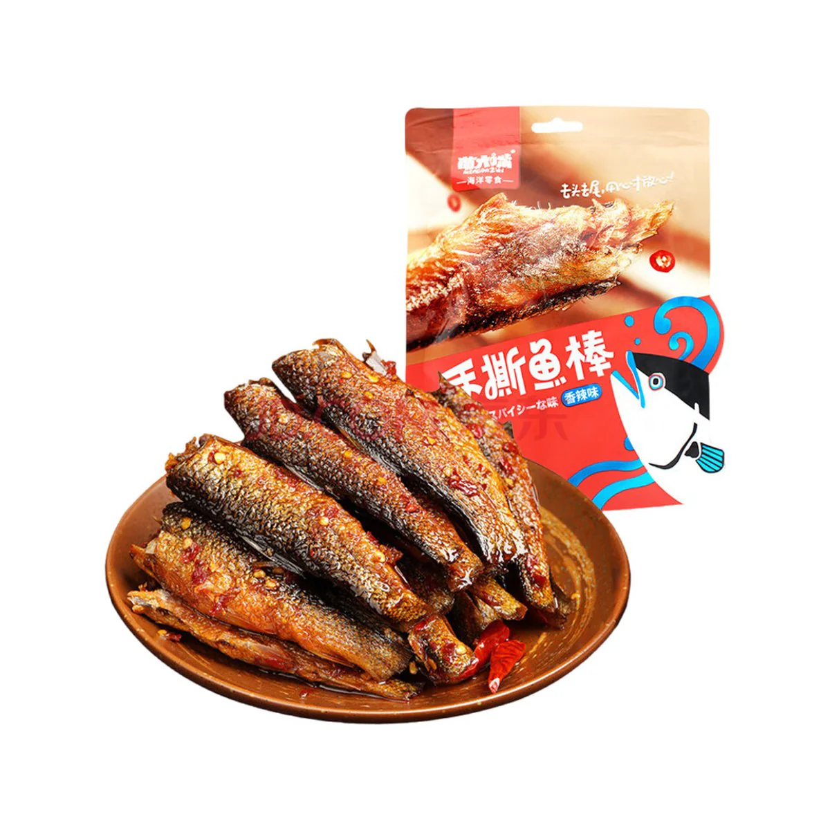 Meng Dazui Spicy Hand-Torn Fish Jerky 80g