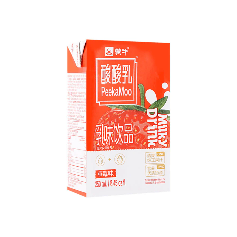 Mengniu PeekAMoo Strawberry Flavored Milky Drink - 250ml