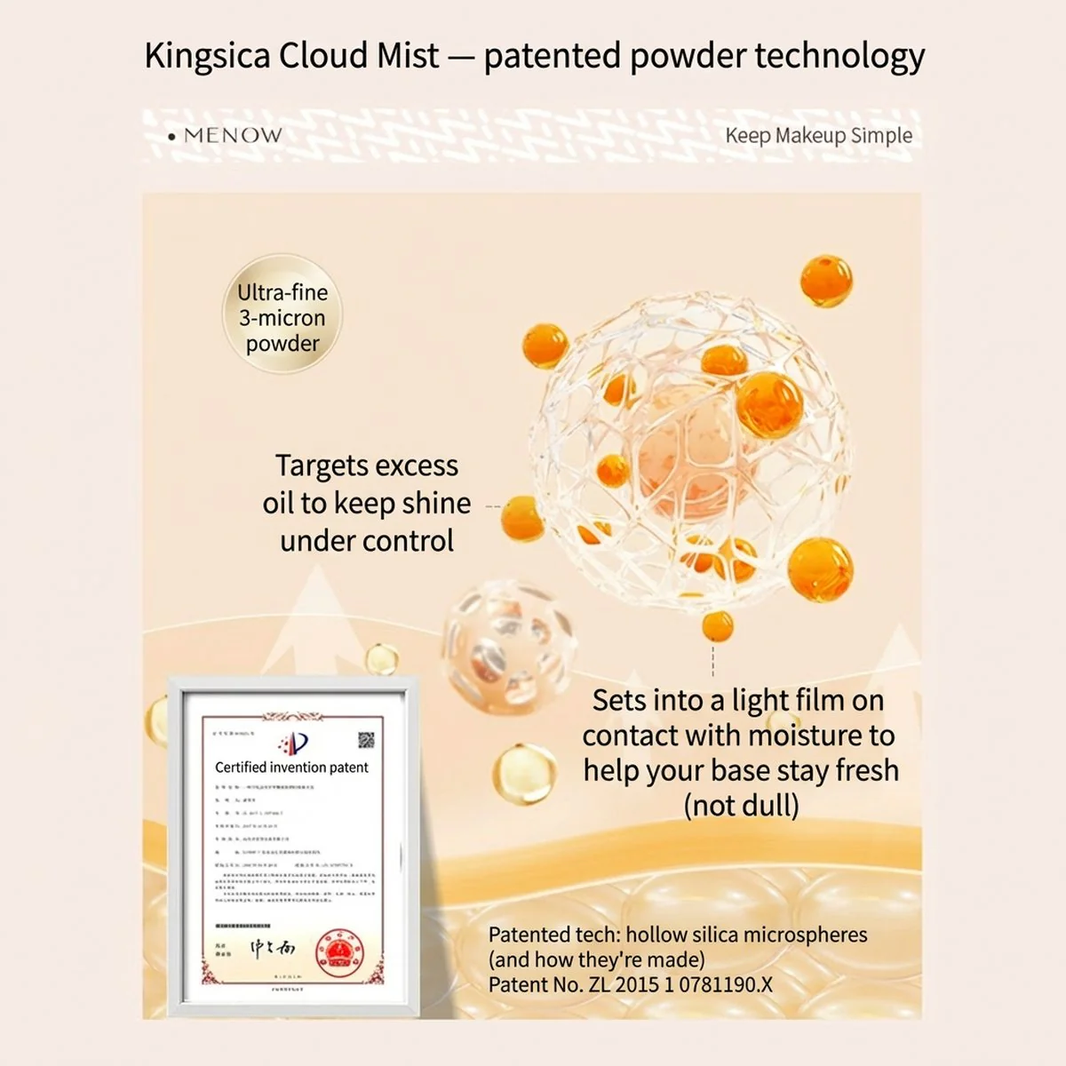 Menow Oil Control Pressed Powder #D01 Transparent - 9.5g - Image 2