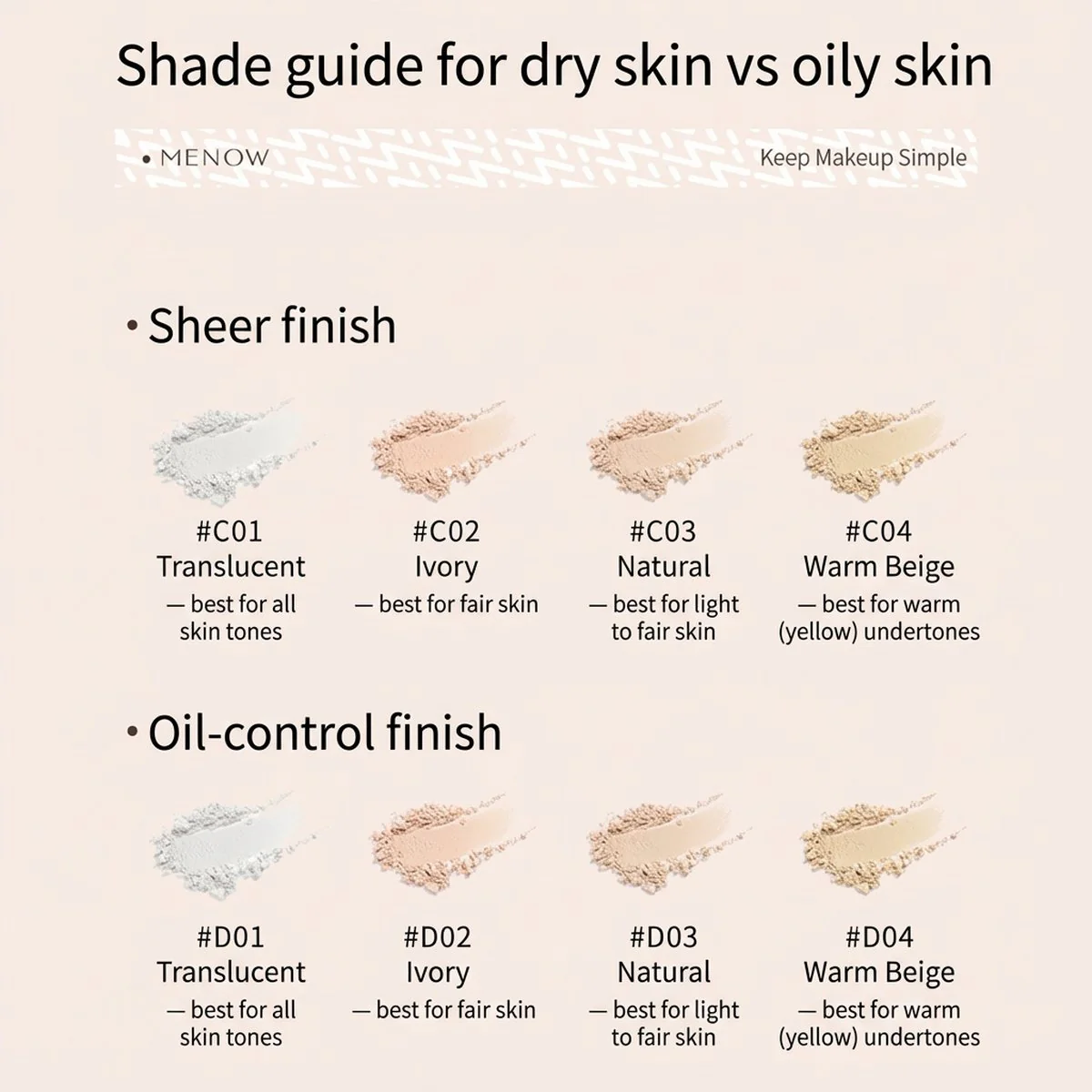 Menow Oil Control Pressed Powder #D01 Transparent - 9.5g - Image 4