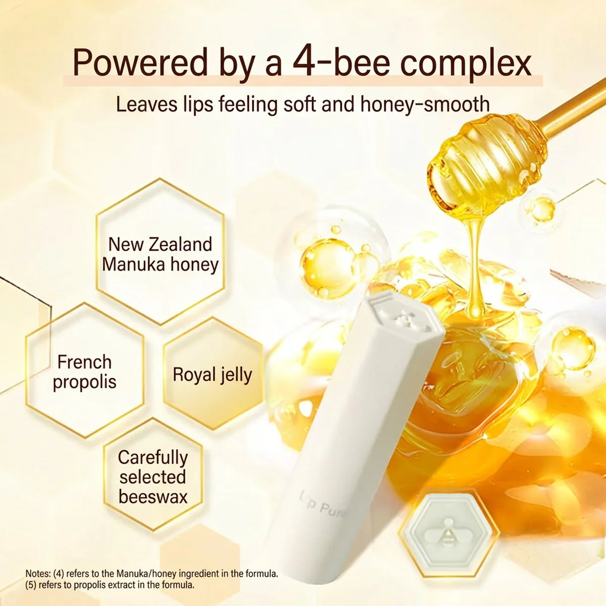 Mentholatum Lip Pure Honey Botanical Lip Balm - Original Flavor, 4g - Image 3