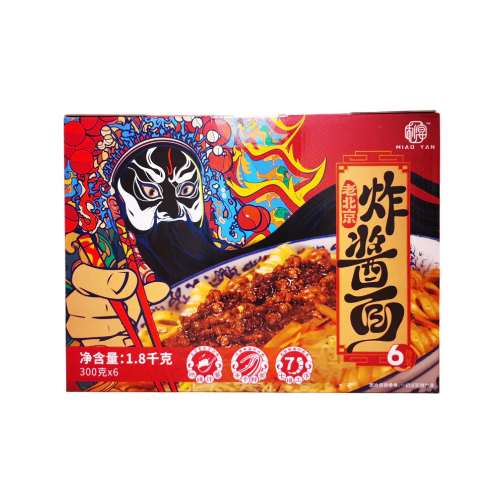 Miao Yan Old Beijing Zhajiangmian 300g x 6 Packs – Limited Import - Beijing-Style Soybean Paste Noodles