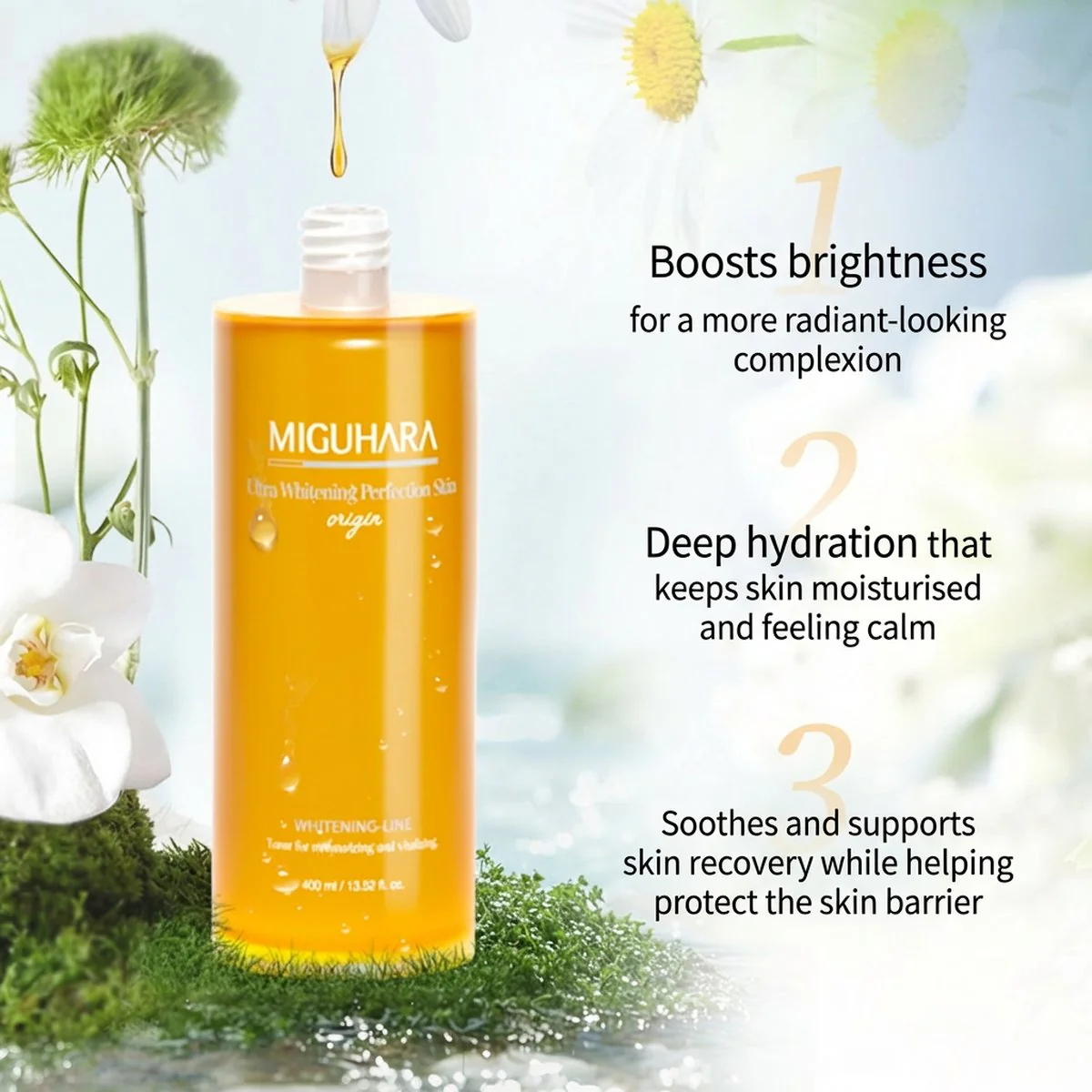 Miguhara Whitening and Brightening Toner - 400ml - Image 2