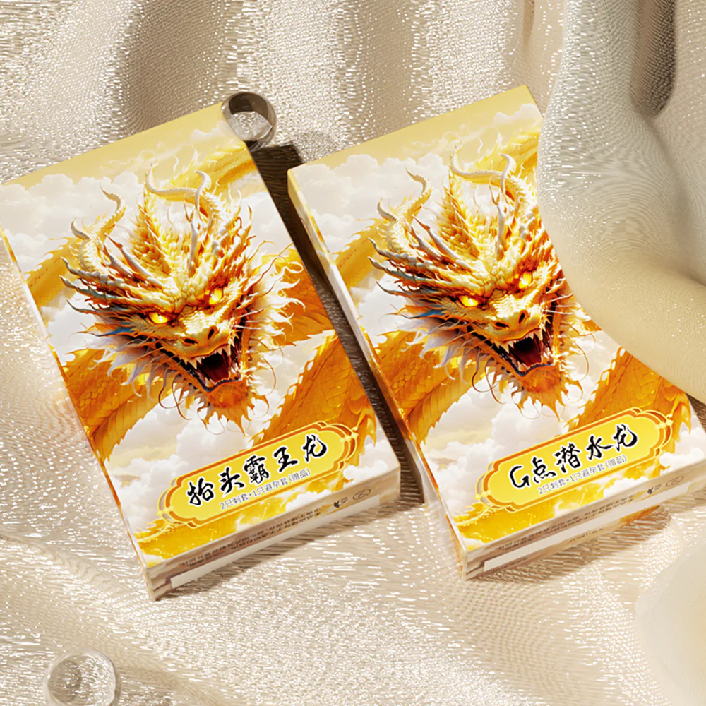 MiJi Dragon King Large-Dot Textured Condom – 1 Piece - Image 2