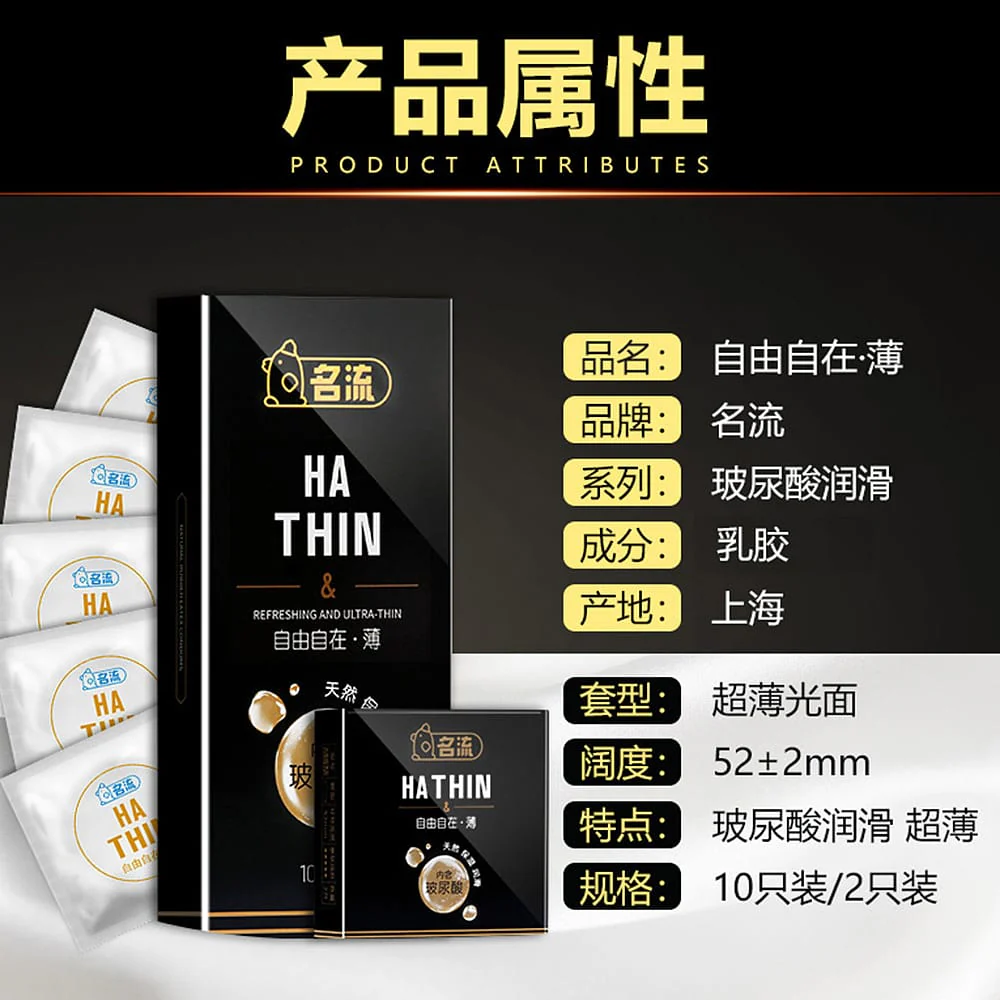 MingLiu HA Big Bumps Hyaluronic Acid Condoms - 10 Pieces - Image 2