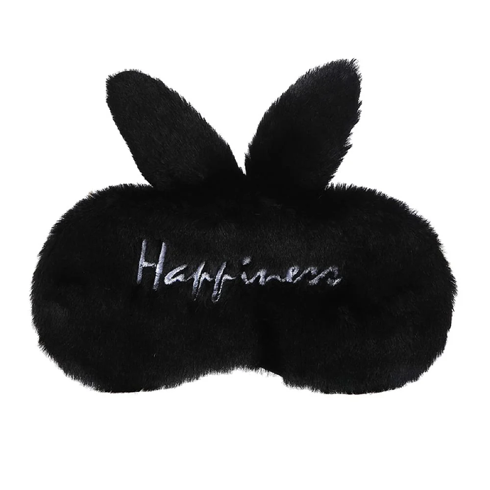 Miniso Plush Bunny Ear Eye Mask - Pink/Black (Random) - Image 3