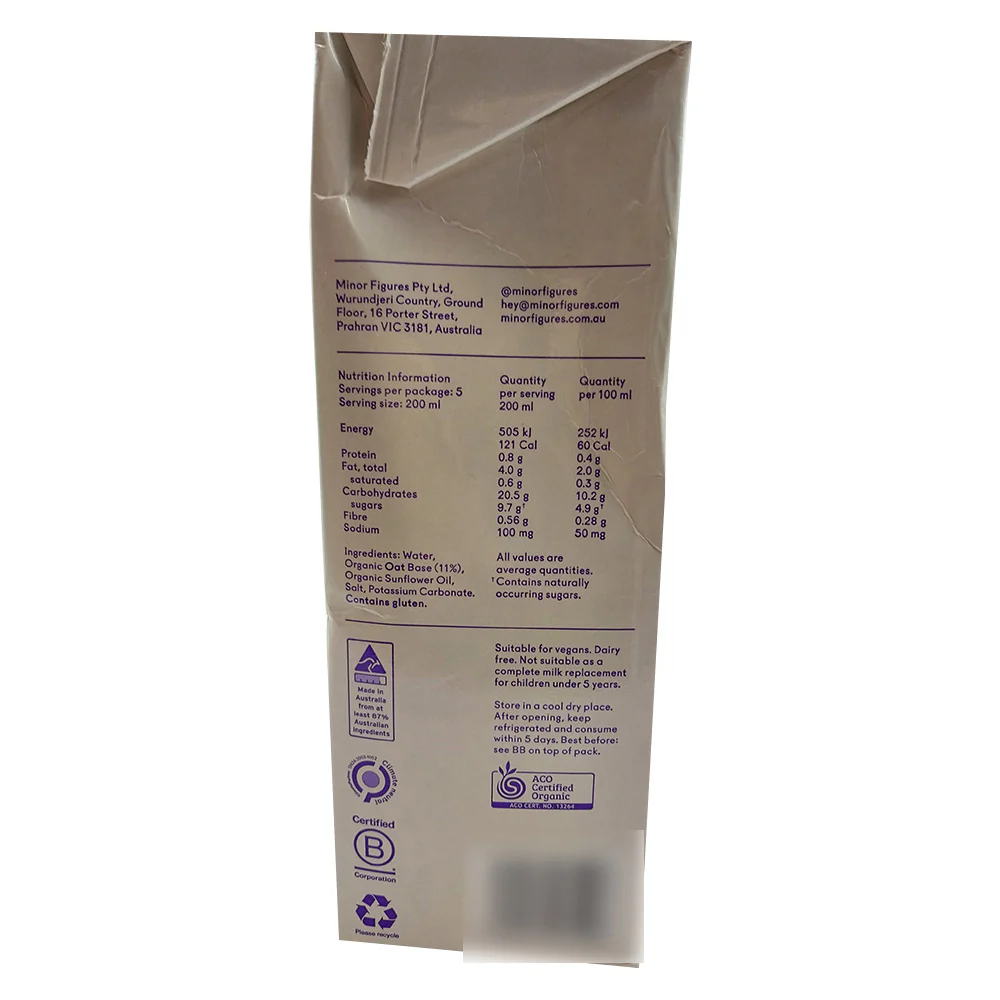 Minor Figures Barista Organic Oat Milk - 1L - Image 2