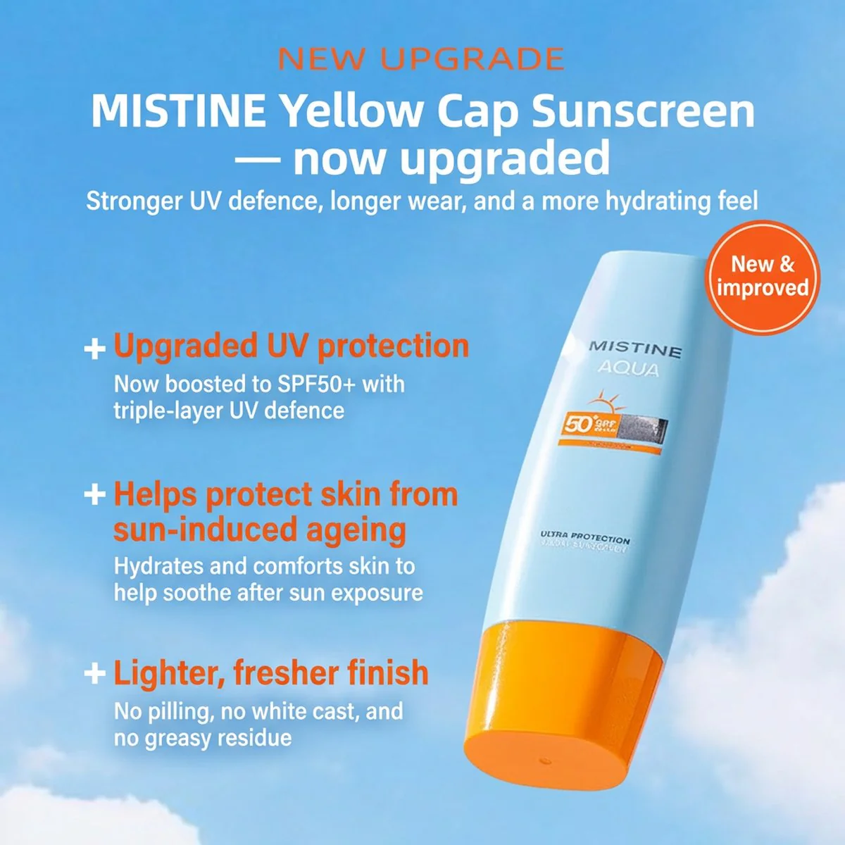 Mistine Aqua Ultra Protection Facial Sunscreen SPF50 PA++++ - 40ml - Image 2