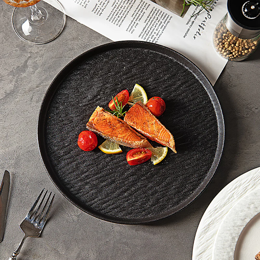 Modern SweetHome 10-Inch Black Stone Texture Pizza Pan