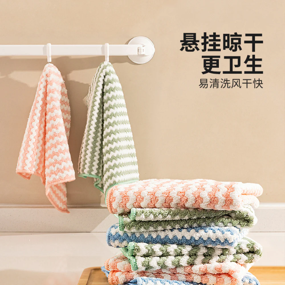 Modern Housewife 25×25cm Coral Fleece Dish Cloths - 10-Pack (Random Colors) - Image 4