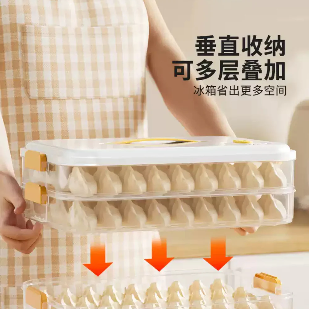 Modern Housewife 3-Tier Green Freezer Dumpling Storage Box - Holds 150-210 Dumplings - Image 2