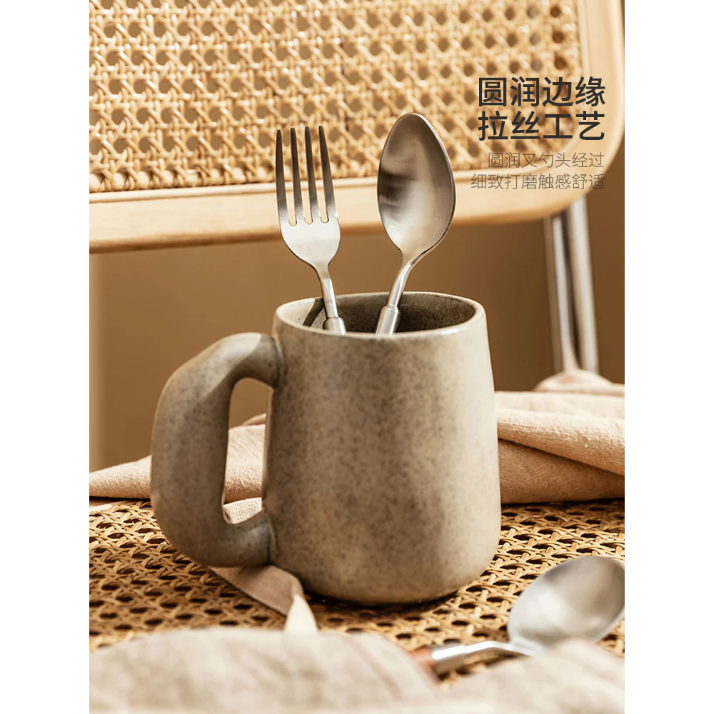 Modern SweetHome 304 Stainless Steel Black Walnut Cutlery Set - 3 Pieces - Image 2