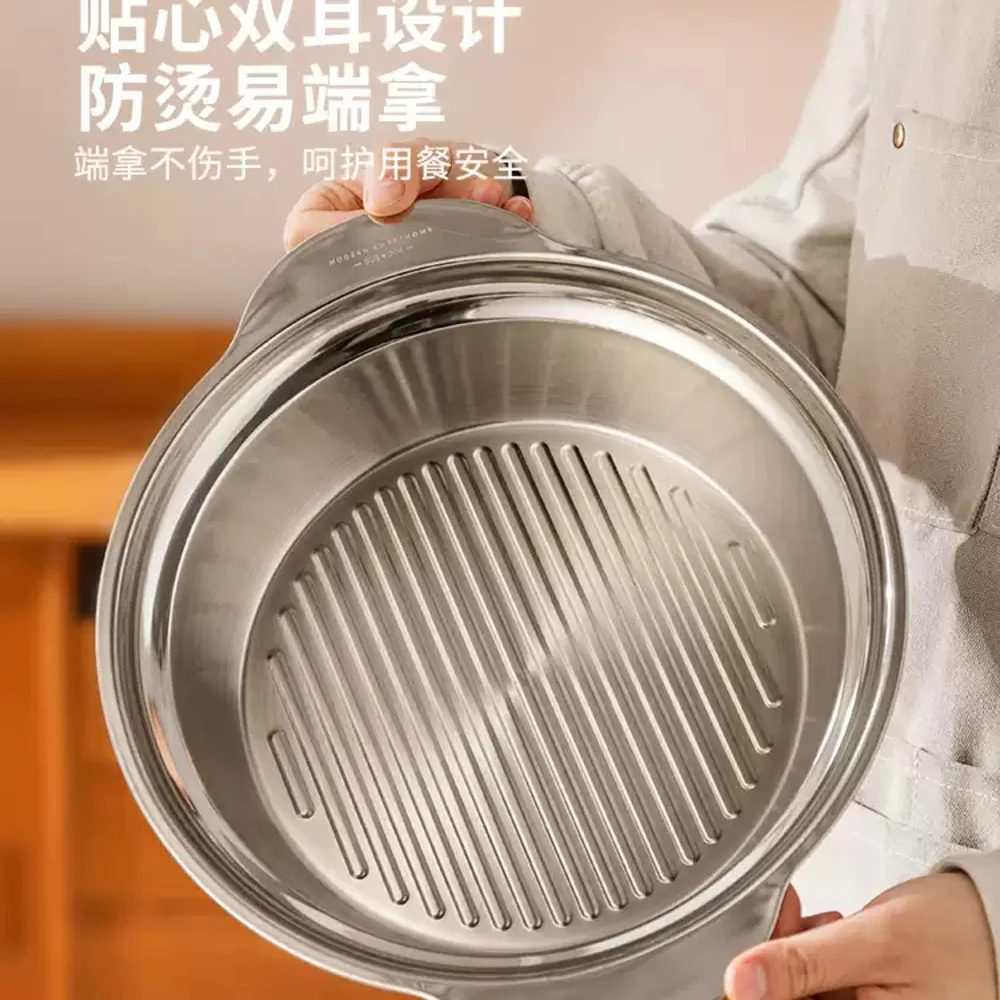Modern Housewife 304 Stainless Steel Double-Handled Multi-Purpose Basin 31 cm – Mixing & Serving Bowl - Image 4