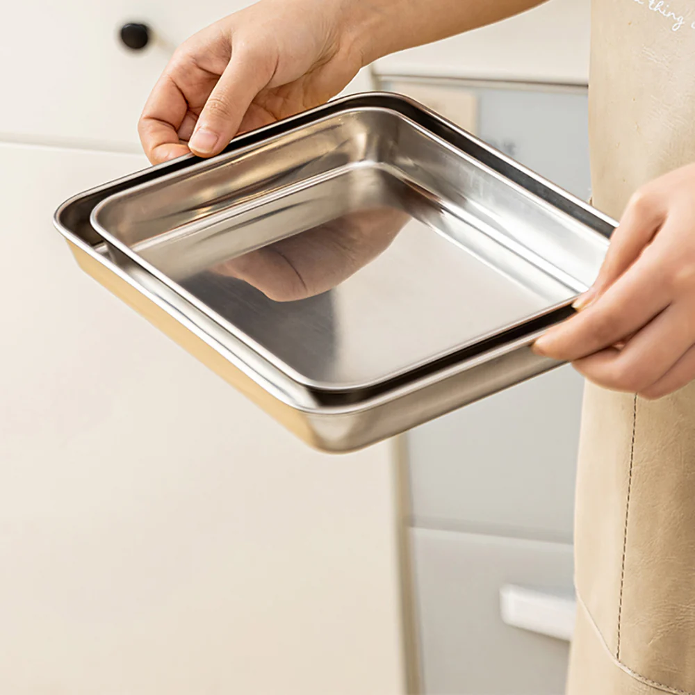 Modern SweetHome 304 Stainless Steel Steaming Tray Medium 26.5*20.5*2.5cm