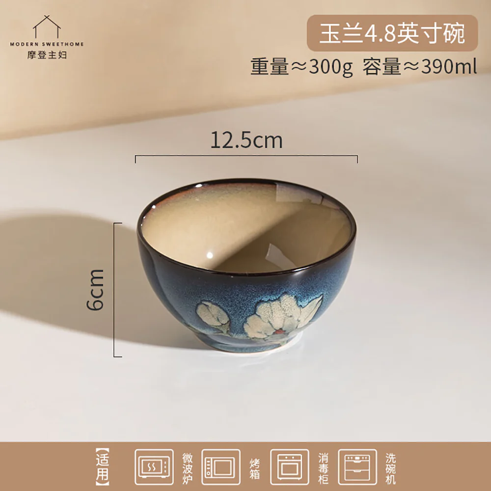 Modern SweetHome 4.8-Inch Bowl with Magnolia Pattern - Image 2