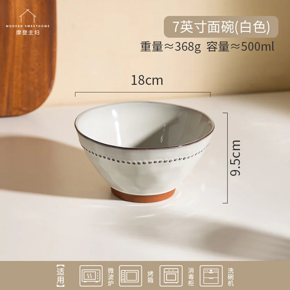 Modern SweetHome 7-Inch Conical Noodle Bowl - White - Image 4