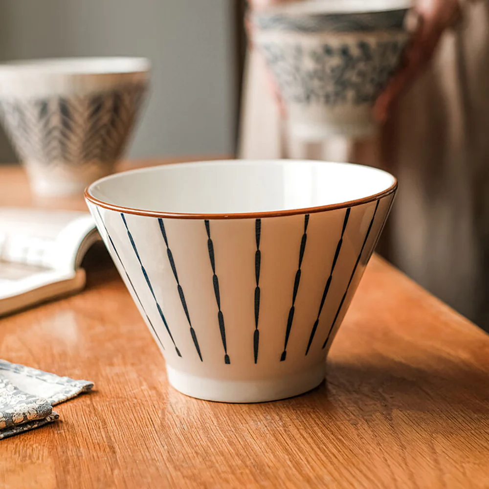 Modern SweetHome 7-Inch Noodle Bowl with Romantic Fireworks Pattern