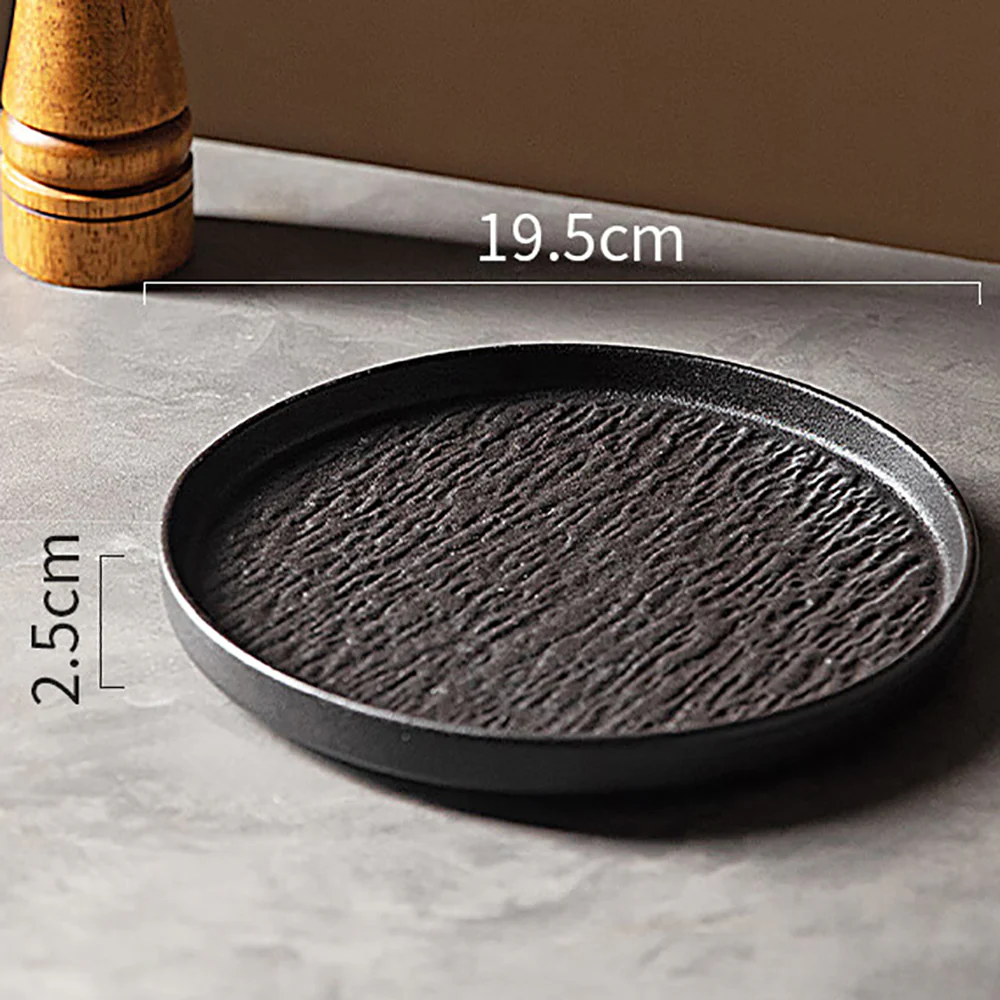 Modern SweetHome 8-Inch Black Stone Texture Pizza Pan