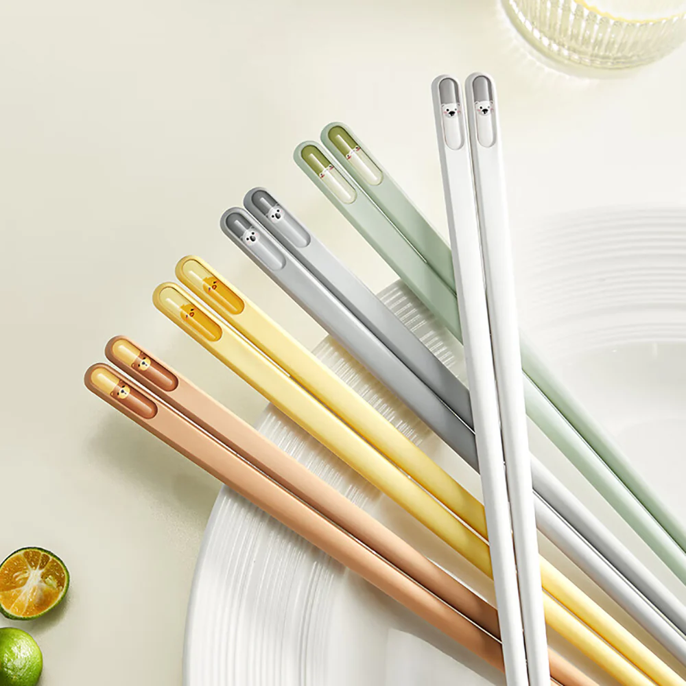 Modern SweetHome 99.9% Antibacterial Alloy Chopsticks - Couple Set, 2 Pairs