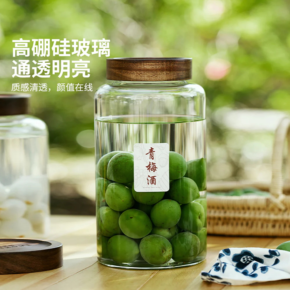 Modern SweetHome Acacia Wood Lid Wine Jar 3.4L - Image 2