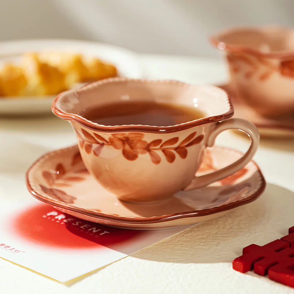 Modern SweetHome Ceramic Coffee Cup and Saucer Set - Gift Box - Image 4
