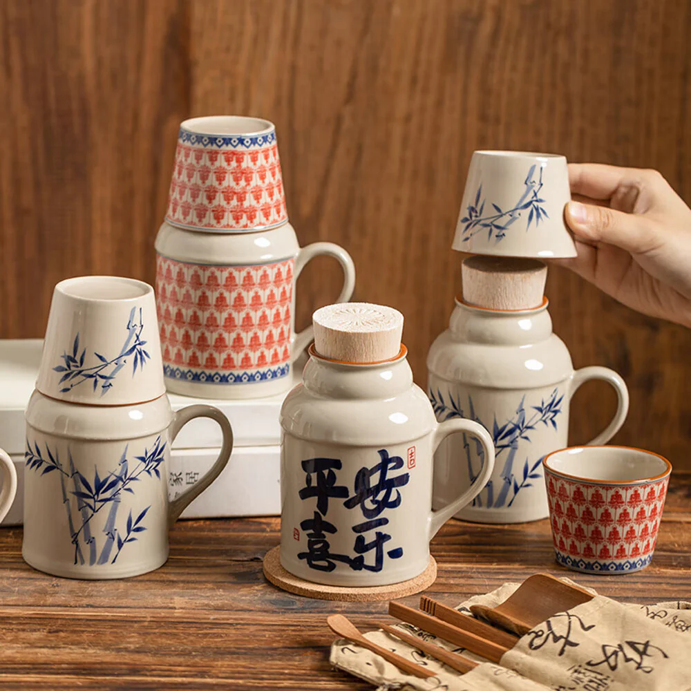 Modern SweetHome Ceramic Teapot - Peace and Joy Design, 469ml - Image 2