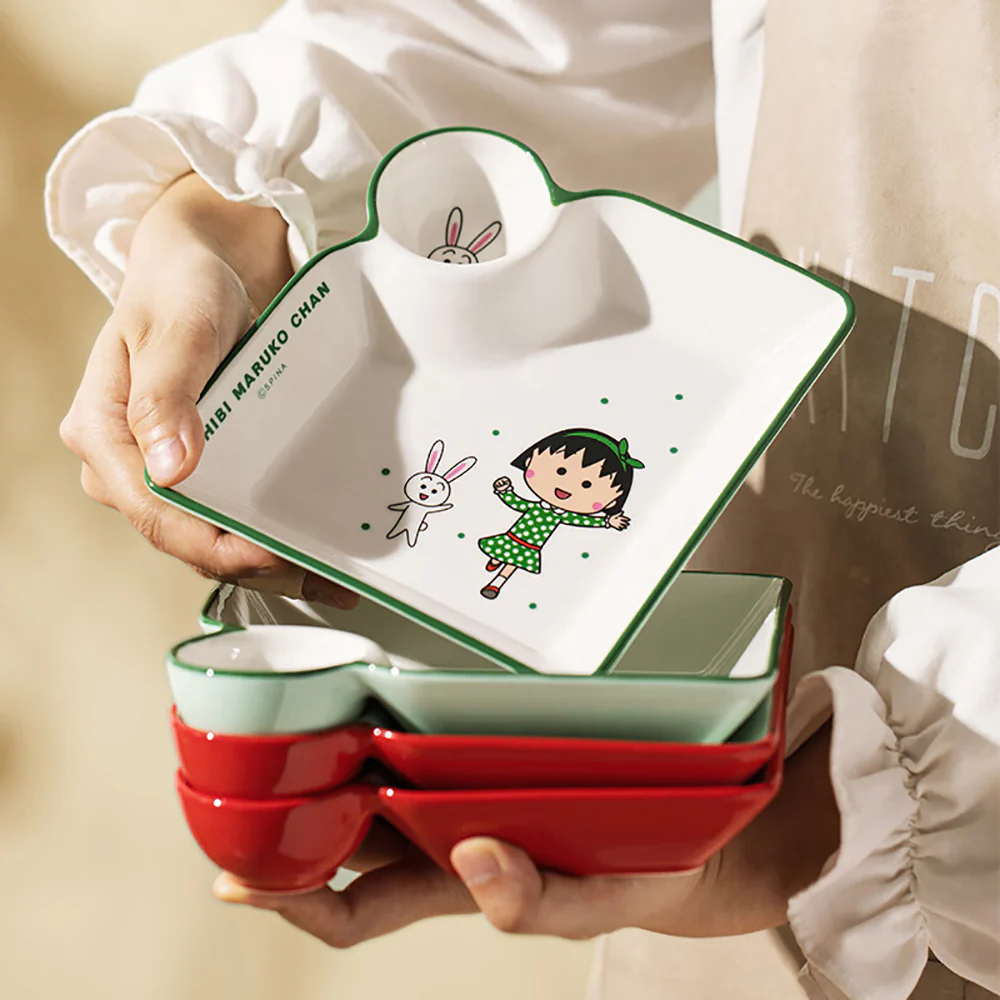 Modern SweetHome Chibi Maruko Chan Dumpling Plate - Hong Kong Style