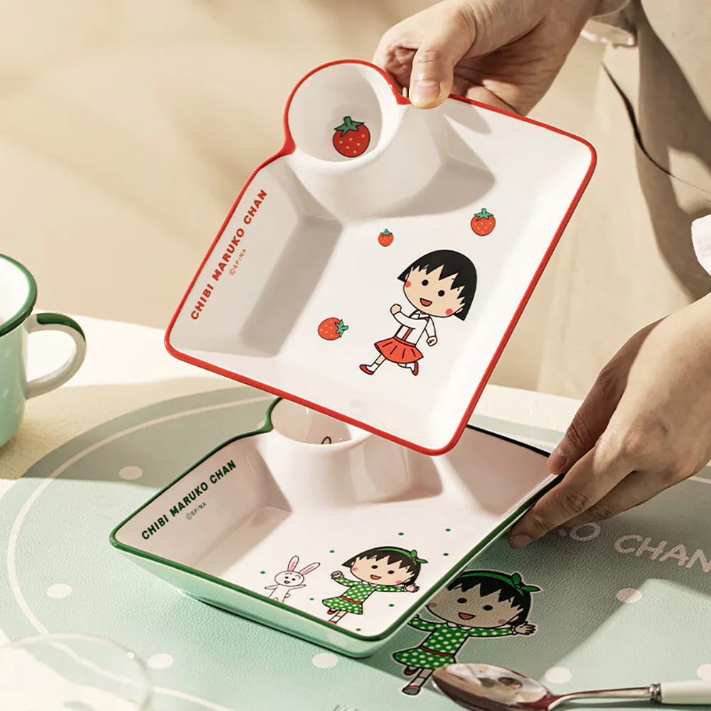 Modern SweetHome Chibi Maruko Chan Dumpling Plate - Strawberry Design