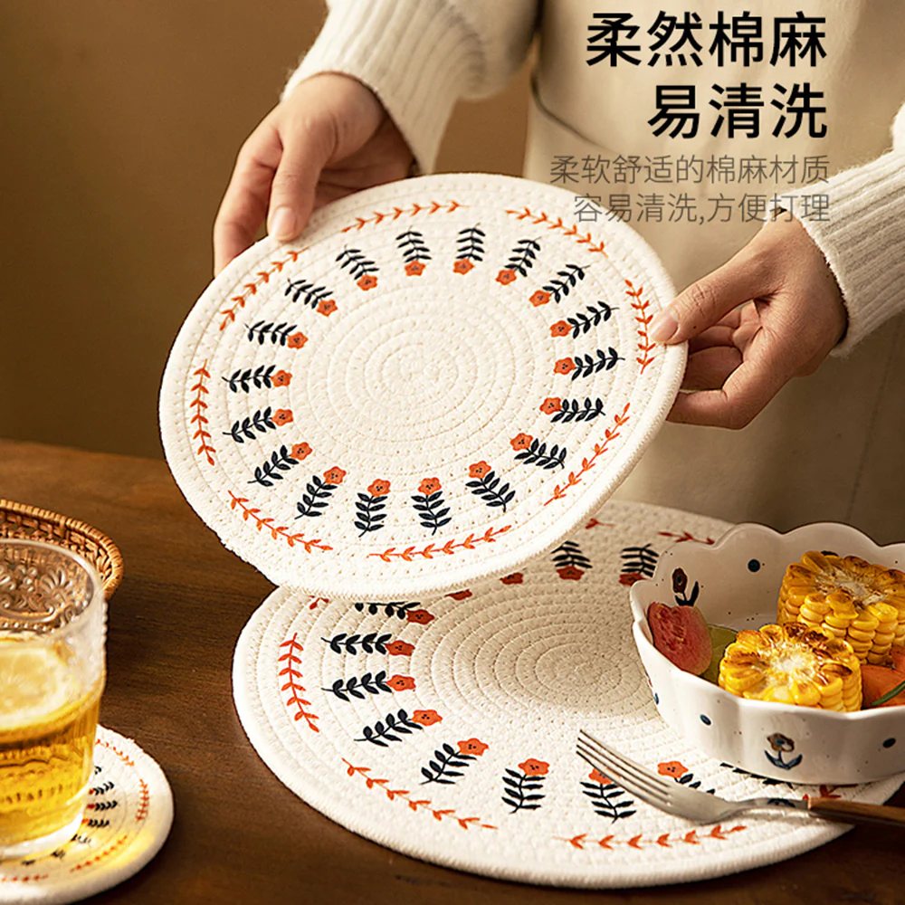 Modern SweetHome Cotton Rope Placemats - Set of 3 - Image 4