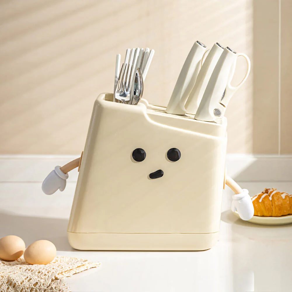 Modern SweetHome Cream White Knife Holder - Image 3